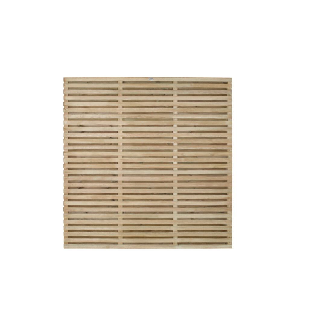 Forest Garden 1.8m x 1.8m Pressure Treated Contemporary Double Slatted Fence Panel  – Pack of 5 5013053168011 2